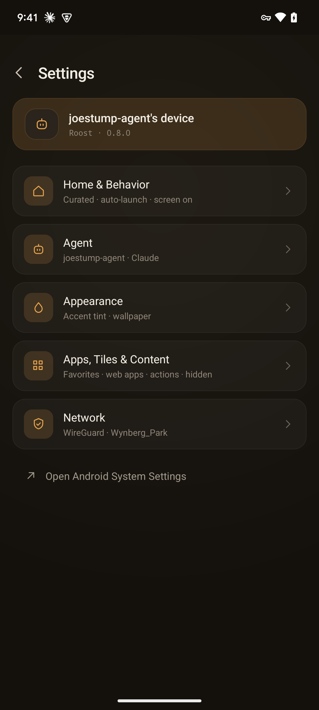 Settings & theming